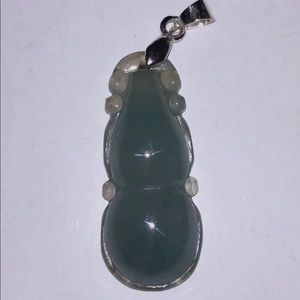 Authentic type A green Lucky jade pendant